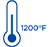 Temperature up to 1200°F